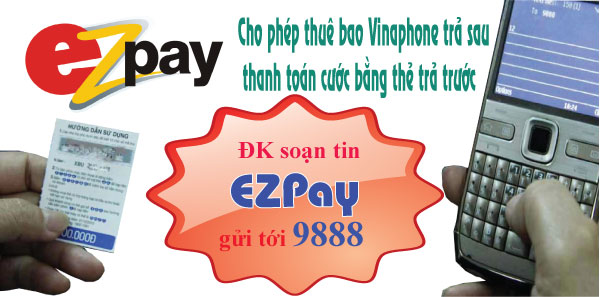 Hướng dẫn thanh toán trả sau qua EZPay Vinaphone Hướng dẫn thanh toán trả sau qua EZPay Vinaphone
