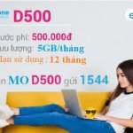 Gói D500 VinaPhone trọn gói 12 tháng với mỗi tháng 5GB