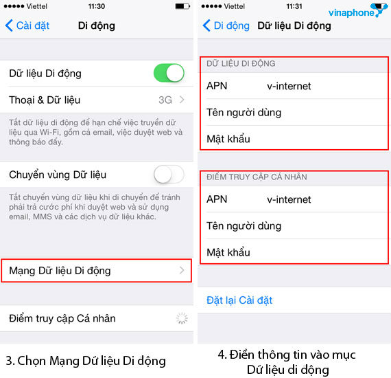 Hướng dẫn cài đặt 3G Vinaphone cho iPhone
