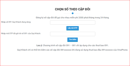 Cách đăng ký Sim Cặp đôi VinaPhone 091 - 081