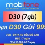 Đăng ký gói D30 MobiFone 30.000đ có 7GB lướt web trong tuần