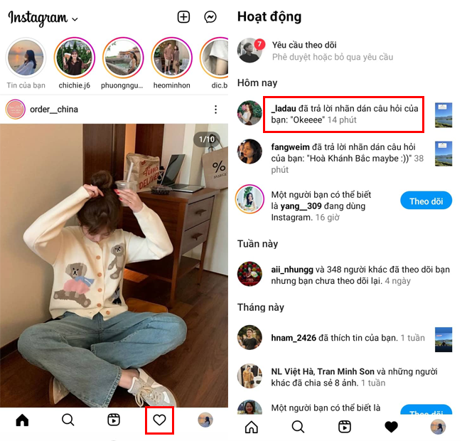 tra loi cau hoi tren instagram