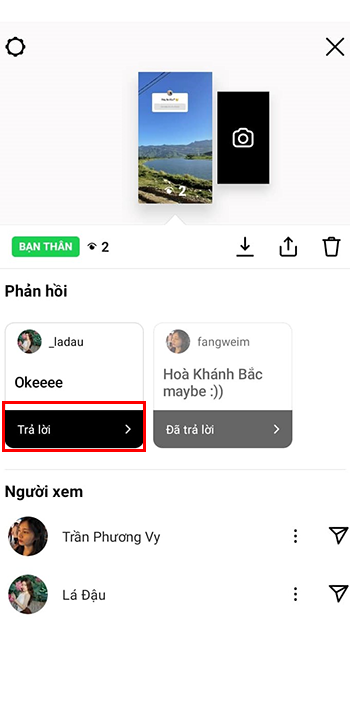 cach tra loi cau hoi tren instagram