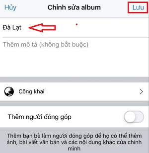 Thu thuat doi ten album tren facebook 