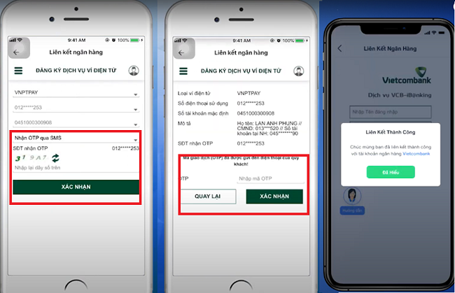 liên kết VNPT Pay với Vietcombank