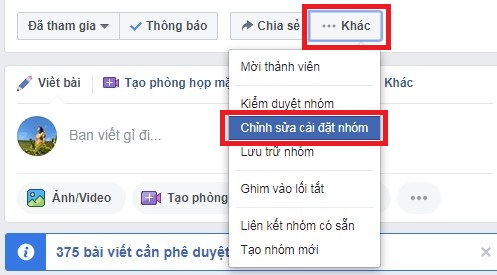 Cac buoc tat phong hop mat tren nhom facebook