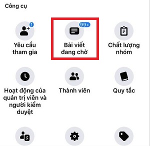 xem bai viet dang cho duyet trong group facebook nhanh