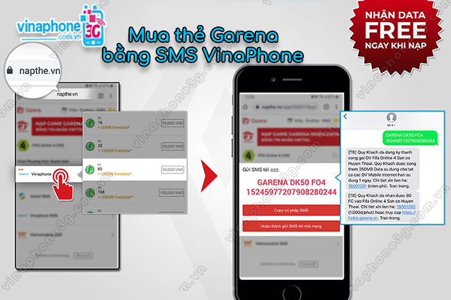 nạp thẻ Garena bằng SMS VinaPhone như thế nào nạp thẻ Garena bằng SMS VinaPhone