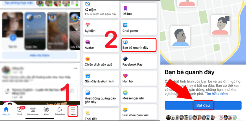 Tim kiem ban be Facebook gan minh tren iPhone 