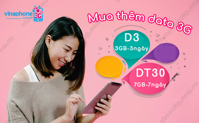cach mua them data 3g vinaphone