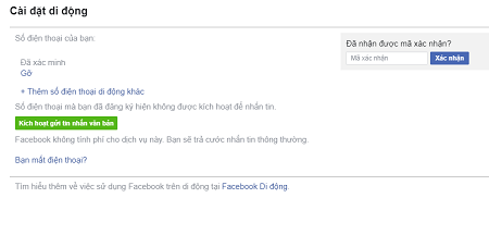 Cách kích hoạt tin nhắn văn bản trên Facebook