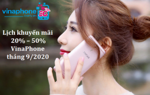 Lịch khuyến mãi 20% – 50% VinaPhone tháng 9/2020