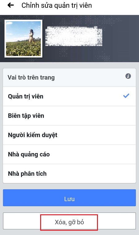 cach xoa quyen quan tri vien fanpage