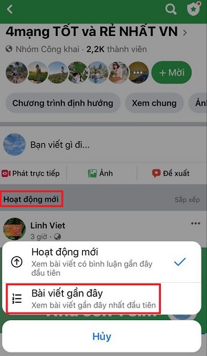 xem bai viet moi nhat trong nhom facebook nhanh