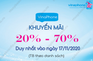 vinaphone khuyen mai 70 vao ngay 17 11 2020