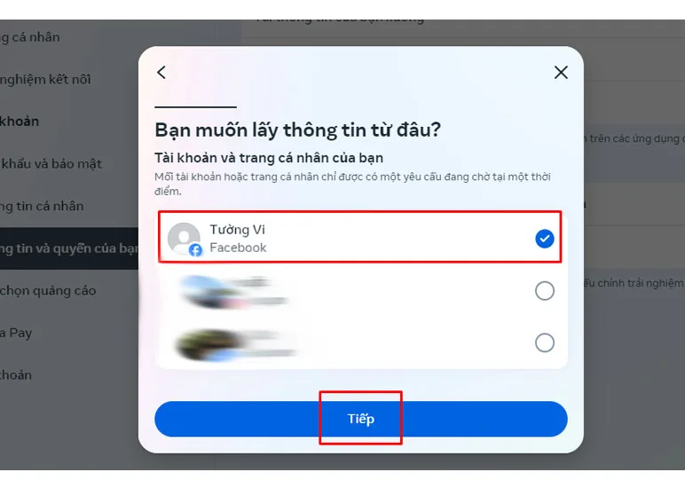 Tim lai anh dai dien Facebook da xoa