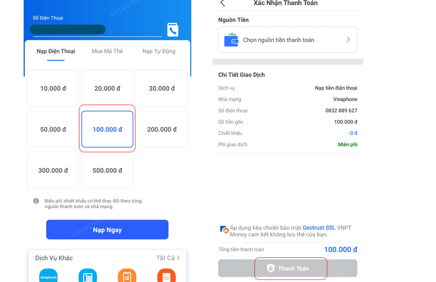 nap tien vinaphone online