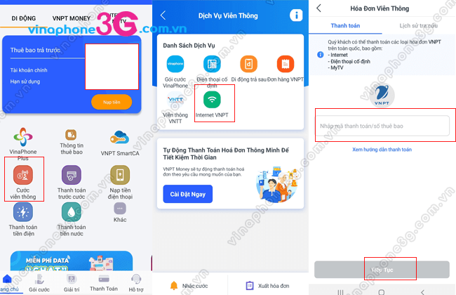 thanh toan tien mang vnpt online