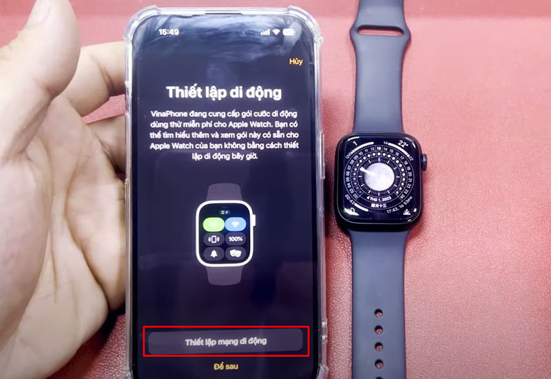 Dang ky eSIM VinaPhone cho Apple Watch