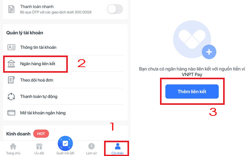 Cach lien ket the ngan hang voi vi VNPT Money