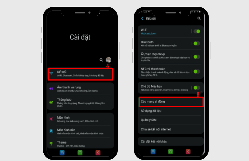 Cai dat cau hinh mang Wintel tren Android