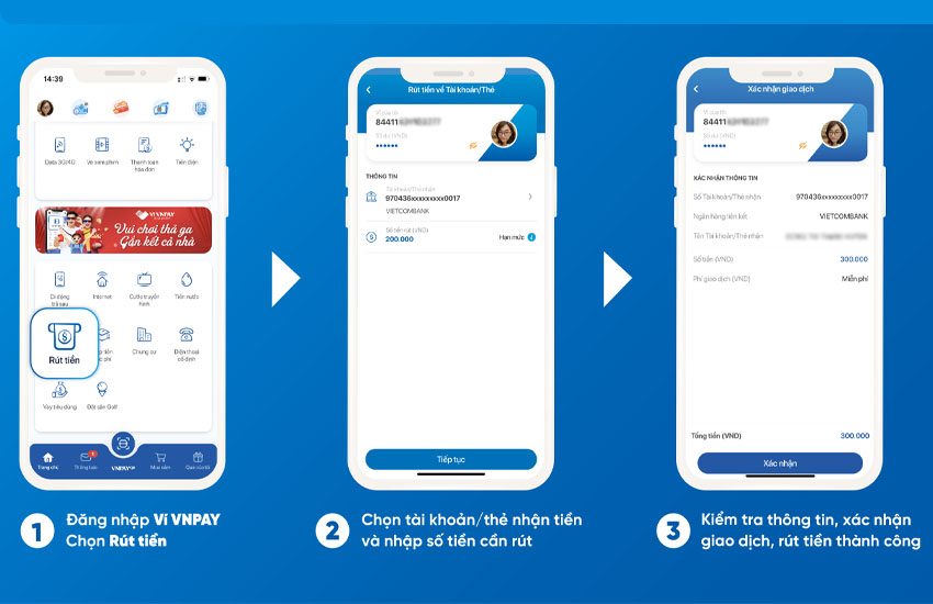 Rut tien tu VNPAY ve ngan hang
