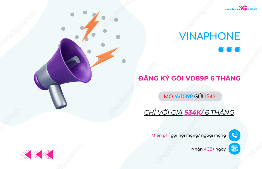 Thông tin về gói VD89P 6 tháng của VinaPhone cho ai chưa biết Cach dang ky goi VD89P 6 thang cua Vina nhan 840GB