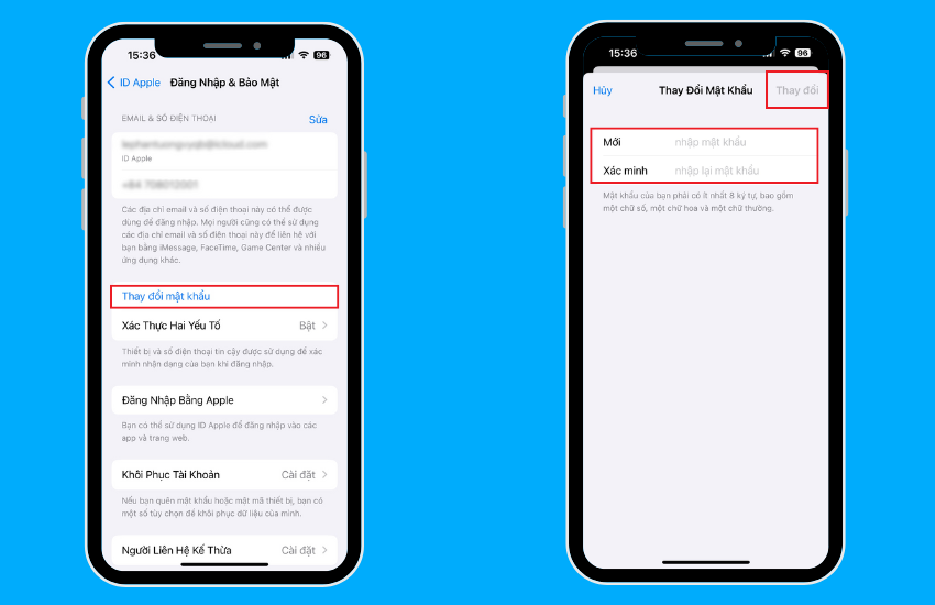 Cach thay doi mat khau iCloud