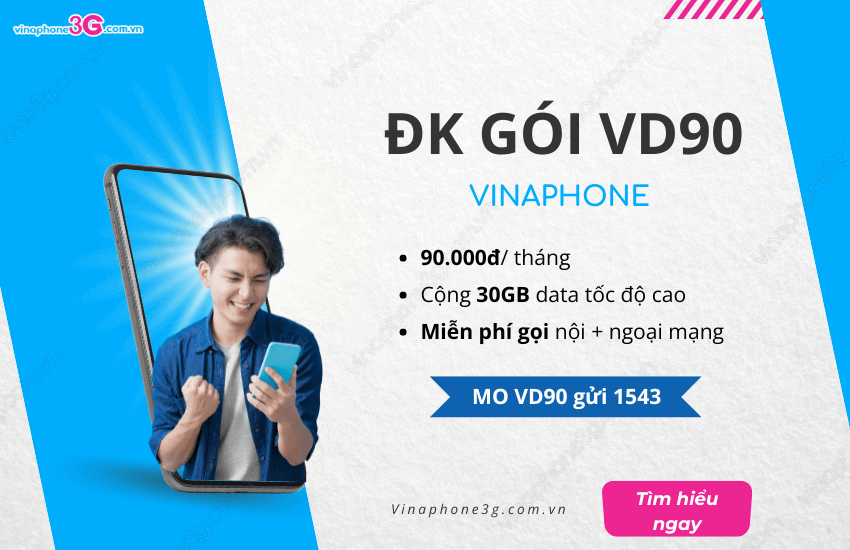 Cach dang ky goi VD90 cua VinaPhone 90K